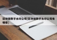 区块链数字水印公司[区块链数字水印公司有哪些]