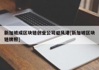 新加坡成区块链创业公司避风港[新加坡区块链牌照]